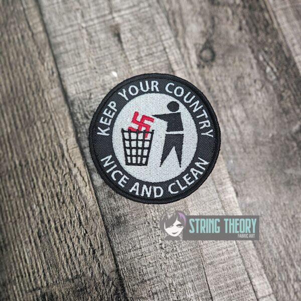Keep Your Country Nice And Clean fob, patch, bun cover ITH in the hoop Digital Download for Machine Embroidery Pattern, Design (4×4 Hoop) - Image 4