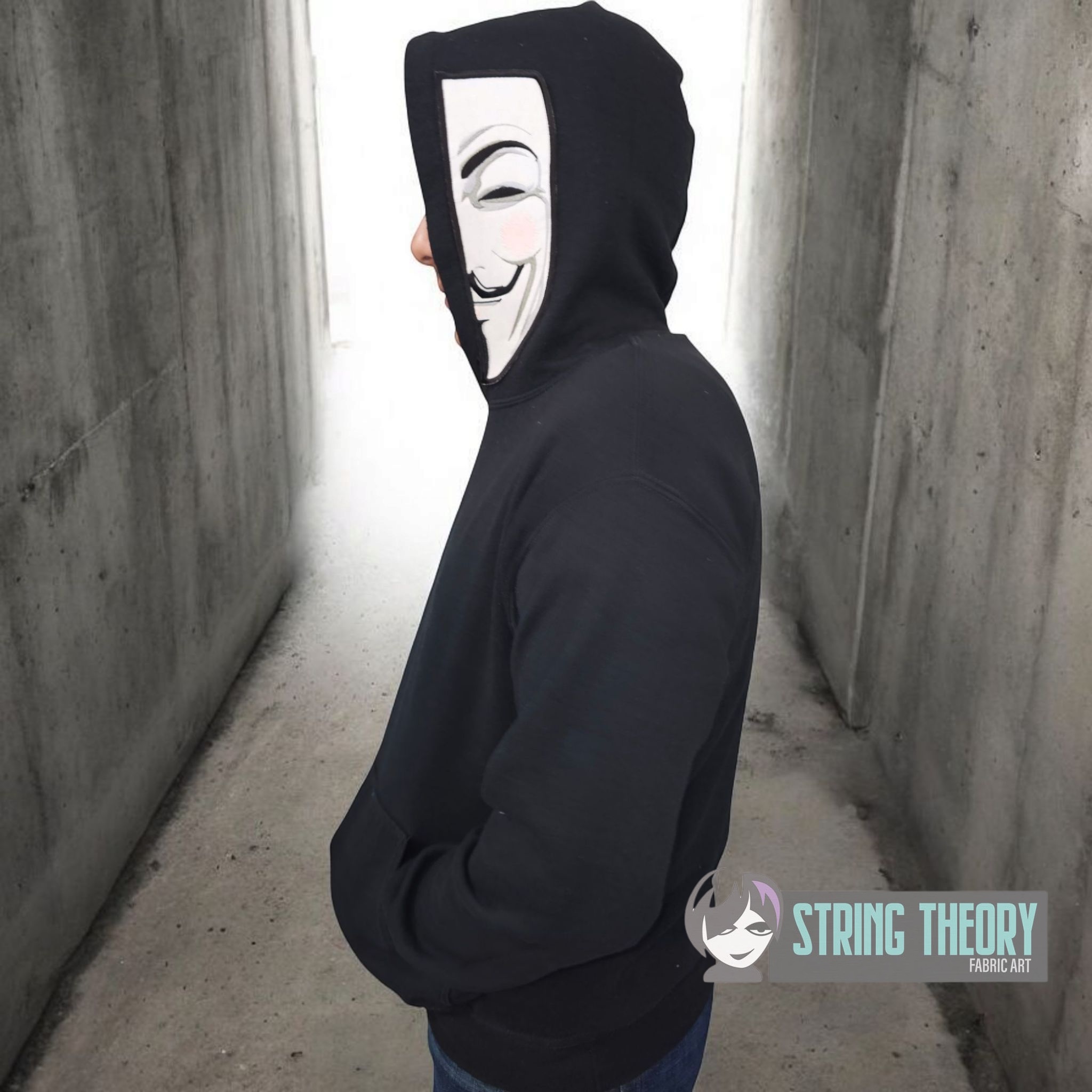 V for Vendetta Split machine embroidery design