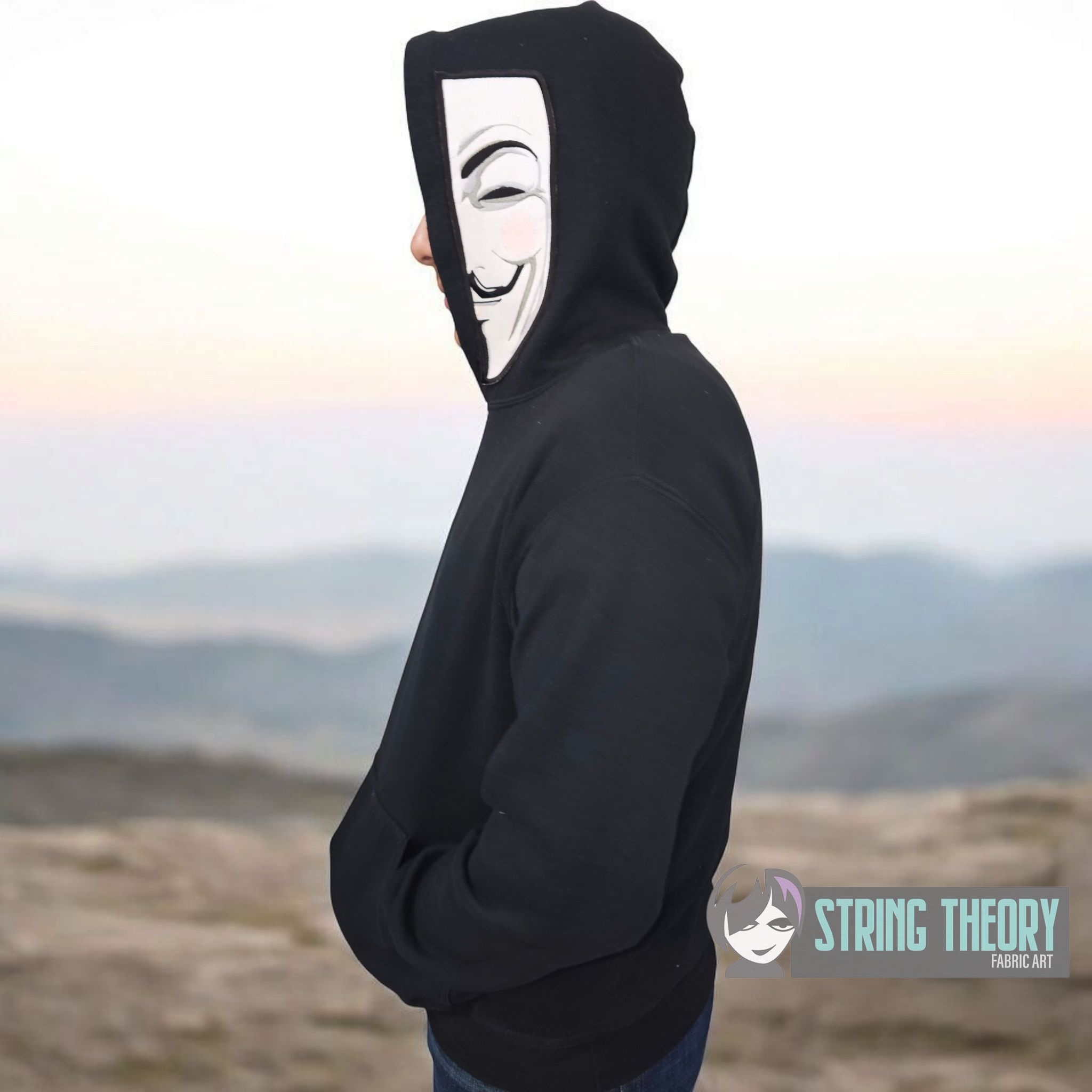 V for Vendetta Split machine embroidery design