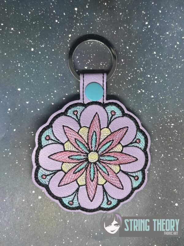 Mehndi Flower 4 fob, patch, bun cover ITH in the hoop Digital Download for Machine Embroidery Pattern, Design (4x4 Hoop) - Image 6