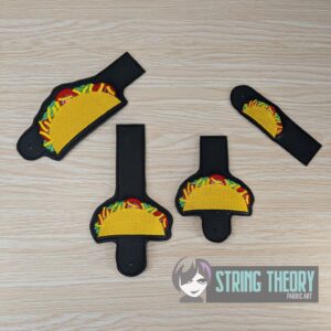 Taco Tuesday Tabs ITH in the hoop wallet tab Digital Download for Machine Embroidery Pattern, Design (4×4, 5x7 Hoop)