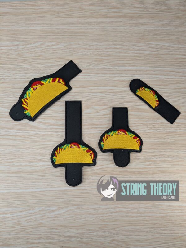 Taco Tuesday Tabs ITH in the hoop wallet tab Digital Download for Machine Embroidery Pattern, Design (4×4, 5x7 Hoop)