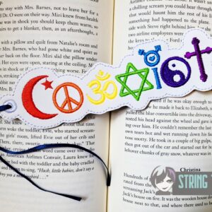 Coexist Bookmark ITH in the hoop Digital Download for Machine Embroidery Pattern, Design ( 2ITH 5x7 Hoop)