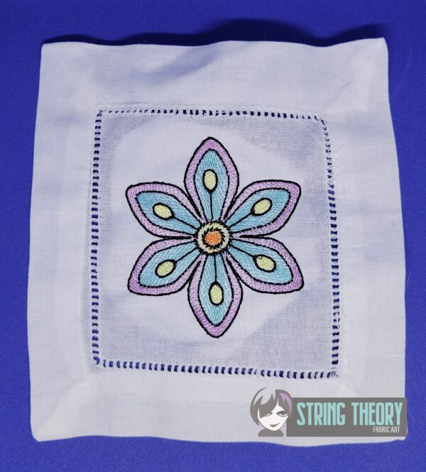 Mehndi Flower 1 - light stitch (sketchy) Digital Download for Machine Embroidery Pattern, Design (4x4 Hoop) - Image 2