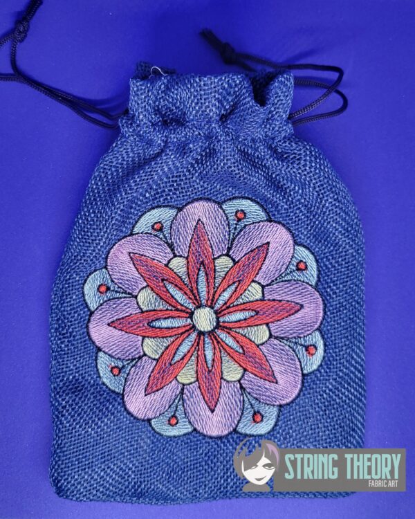 Mehndi Flower 4 - light stitch (sketchy) Digital Download for Machine Embroidery Pattern, Design (4x4 Hoop)