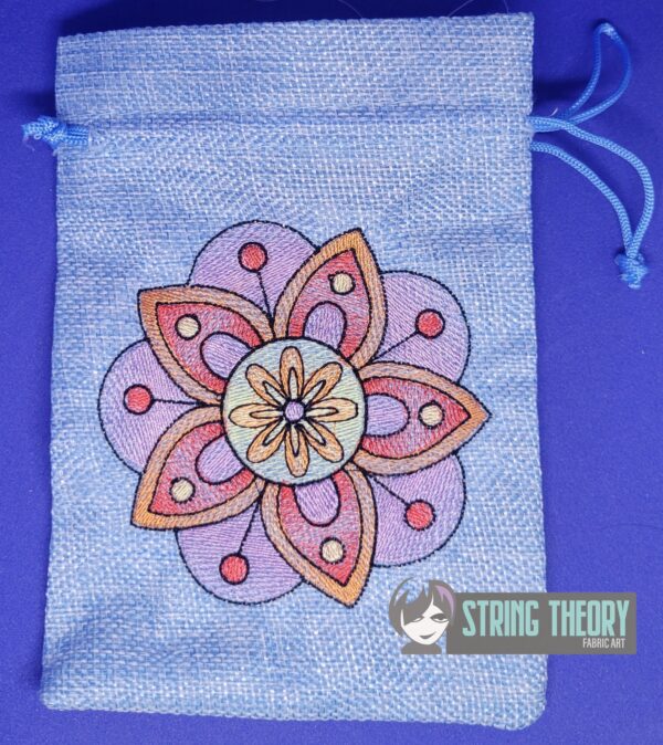 Mehndi Flower 5 - light stitch (sketchy) Digital Download for Machine Embroidery Pattern, Design (4x4 Hoop)