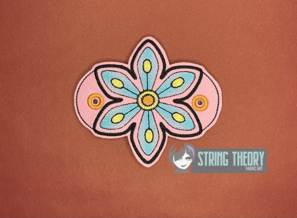 Mehndi Flower 1 fob, patch, bun cover ITH in the hoop Digital Download for Machine Embroidery Pattern, Design (4x4 Hoop) - Image 5