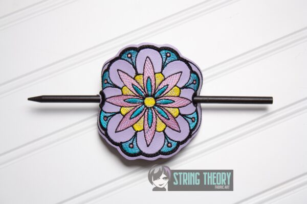 Mehndi Flower 4 fob, patch, bun cover ITH in the hoop Digital Download for Machine Embroidery Pattern, Design (4x4 Hoop) - Image 3