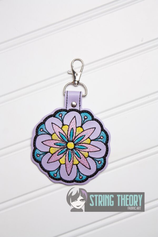 Mehndi Flower 4 fob, patch, bun cover ITH in the hoop Digital Download for Machine Embroidery Pattern, Design (4x4 Hoop) - Image 2