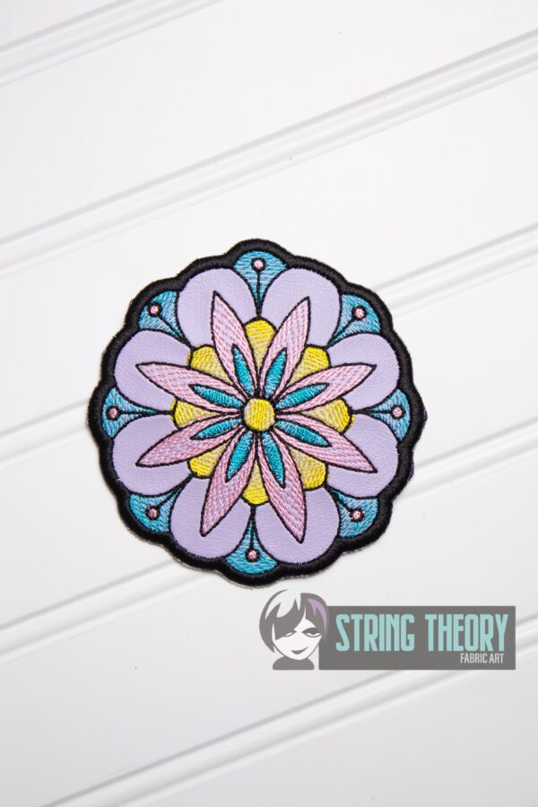 Mehndi Flower 4 fob, patch, bun cover ITH in the hoop Digital Download for Machine Embroidery Pattern, Design (4x4 Hoop) - Image 4