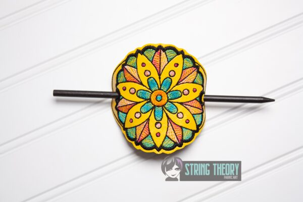 Mehndi Flower 6 fob, patch, bun cover ITH in the hoop Digital Download for Machine Embroidery Pattern, Design (4x4 Hoop) - Image 4
