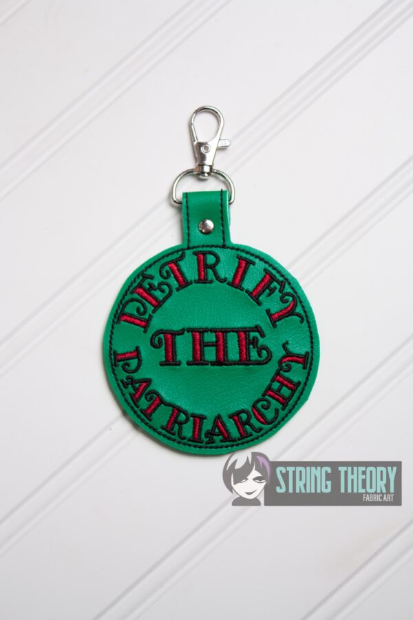 Petrify the Patriarchy fob, patch, bun cover ITH in the hoop Digital Download for Machine Embroidery Pattern, Design (4×4 Hoop) - Image 2