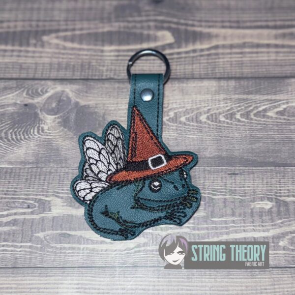 Cottagecore Witch Frog fob, patch, bun cover, Ornament ITH in the hoop Digital Download for Machine Embroidery Pattern, Design (4x4 Hoop) - Image 2
