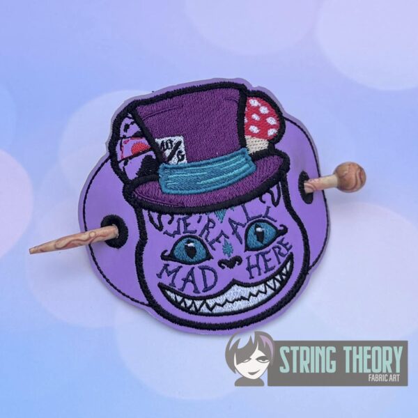 Cheshire Cat We’re All Mad Here fob, patch, bun cover ITH in the hoop Digital Download for Machine Embroidery Pattern, Design (4x4 Hoop) - Image 8