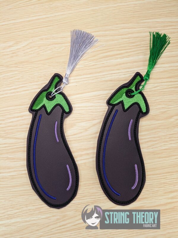 Eggplant Bookmark ITH in the hoop Digital Download for Machine Embroidery Pattern, Design ( 2ITH 5x7 Hoop)