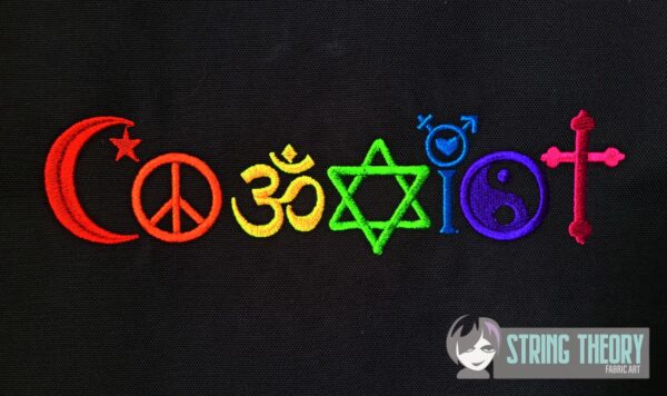 Coexist Digital Download for Machine Embroidery Pattern, Design (5x7, 6x10, 7x11, 8x12 Hoop)