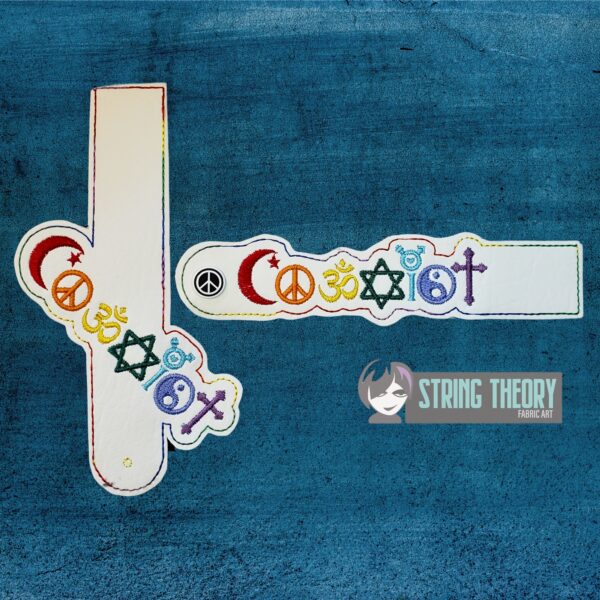 Coexist Tabs ITH in the hoop wallet tab Digital Download for Machine Embroidery Pattern, Design (4×4, 5x7 Hoop) - Image 4
