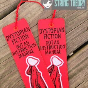 Dystopian Fiction - NOT AND INSTRUCTION MANUAL Bookmark ITH in the hoop Digital Download for Machine Embroidery Pattern, Design ( 2ITH 5x7 Hoop)