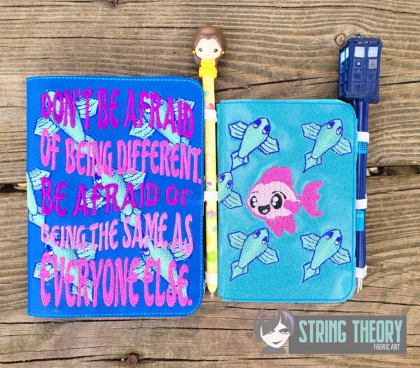 Don't Be Afraid of Being Different Notebook Cover  ITH in the hoop Digital Download for Machine Embroidery Pattern, Design (5×7, 6×10 Hoop)