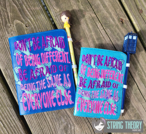 Don't Be Afraid of Being Different Notebook Cover  ITH in the hoop Digital Download for Machine Embroidery Pattern, Design (5×7, 6×10 Hoop) - Image 4