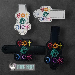 Eat a Dick Tabs ITH in the hoop wallet tab Digital Download for Machine Embroidery Pattern, Design (4×4, 5x7 Hoop)