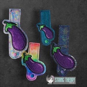 Eggplant Tabs ITH in the hoop wallet tab Digital Download for Machine Embroidery Pattern, Design (4×4, 5x7 Hoop)