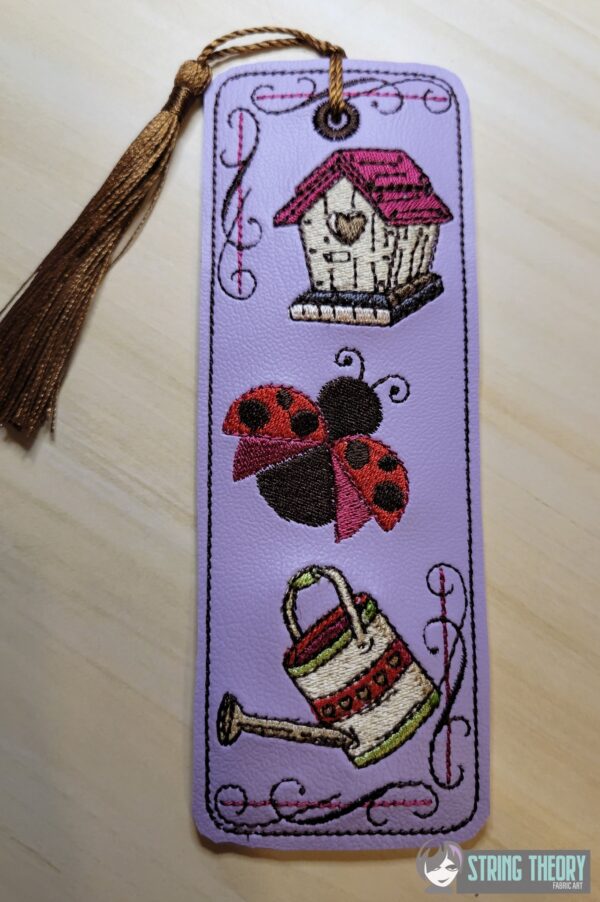 Cottagecore - Garden Time Bookmark ITH in the hoop Digital Download for Machine Embroidery Pattern, Design ( 2ITH 5x7 Hoop)