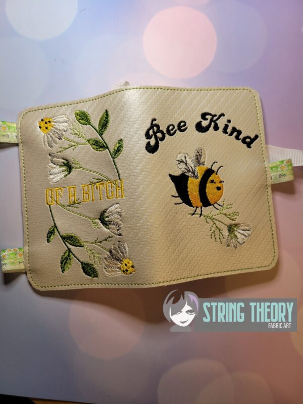 Bee Kind (of a Bitch) Notebook Cover  ITH in the hoop Digital Download for Machine Embroidery Pattern, Design (5×7, 6×10 Hoop) - Image 5