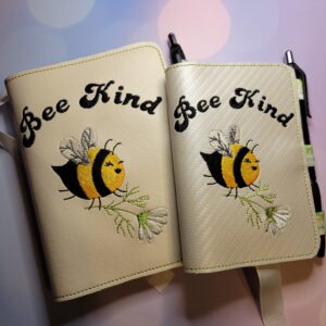 Bee Kind (of a Bitch) Notebook Cover  ITH in the hoop Digital Download for Machine Embroidery Pattern, Design (5×7, 6×10 Hoop)