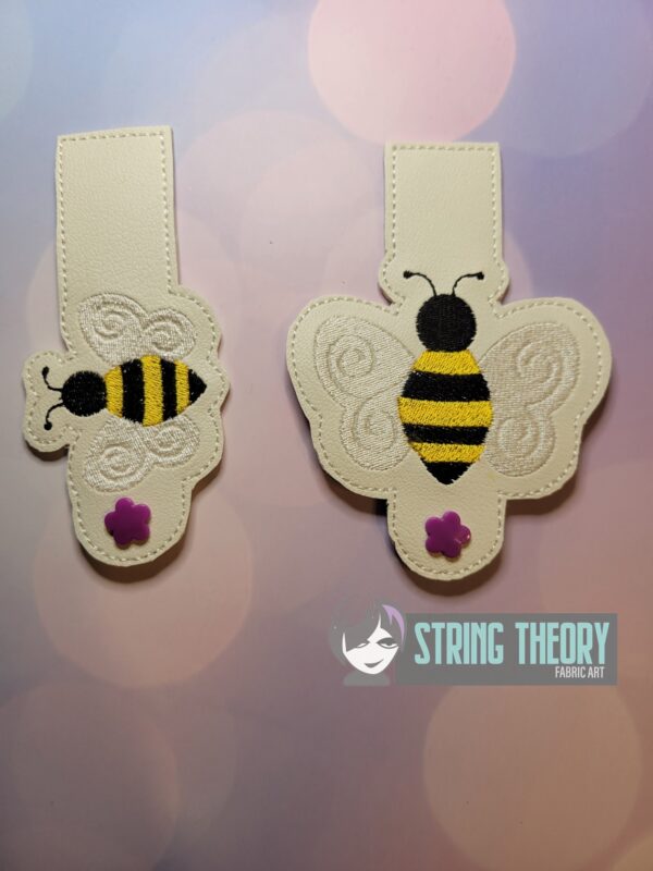 Bee Tabs ITH in the hoop wallet tab Digital Download for Machine Embroidery Pattern, Design (4x4, 5x7 Hoop) - Image 2