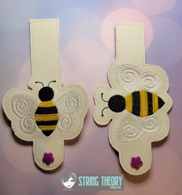 Bee Tabs ITH in the hoop wallet tab Digital Download for Machine Embroidery Pattern, Design (4x4, 5x7 Hoop) - Image 3
