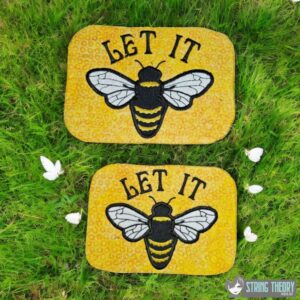 Let It Bee Mug Rug ITH in the hoop Digital Download for Machine Embroidery Pattern, Design (5x7, 6x10 Hoop) (Copy)