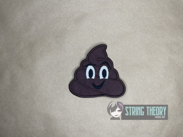 Poop Emoji Bun Cover, fob, patch, Ornament ITH in the hoop Digital Download for Machine Embroidery Pattern, Design (4x4 Hoop) - Image 4