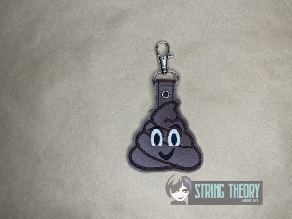 Poop Emoji Bun Cover, fob, patch, Ornament ITH in the hoop Digital Download for Machine Embroidery Pattern, Design (4x4 Hoop) - Image 3