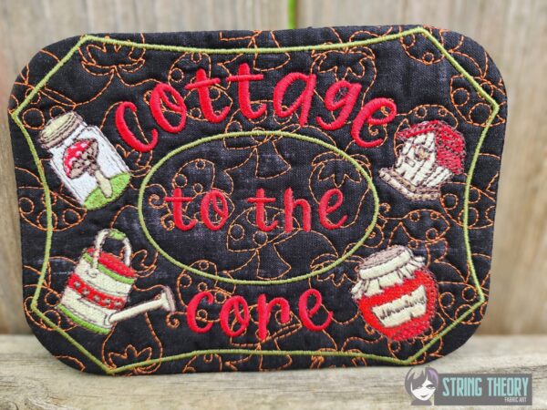 Cottagecore - Cottage to the Core Mug Rug ITH in the hoop Digital Download for Machine Embroidery Pattern, Design (5x7, 6x10 Hoop) - Image 6