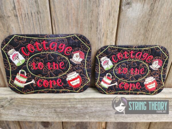 Cottagecore - Cottage to the Core Mug Rug ITH in the hoop Digital Download for Machine Embroidery Pattern, Design (5x7, 6x10 Hoop) - Image 4