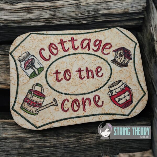 Cottagecore - Cottage to the Core Mug Rug ITH in the hoop Digital Download for Machine Embroidery Pattern, Design (5x7, 6x10 Hoop) - Image 8