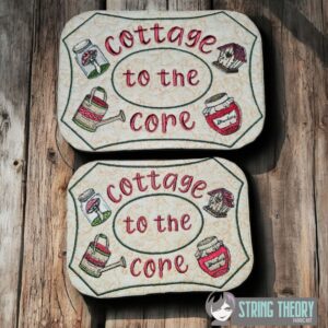 Cottagecore - Cottage to the Core Mug Rug ITH in the hoop Digital Download for Machine Embroidery Pattern, Design (5x7, 6x10 Hoop)
