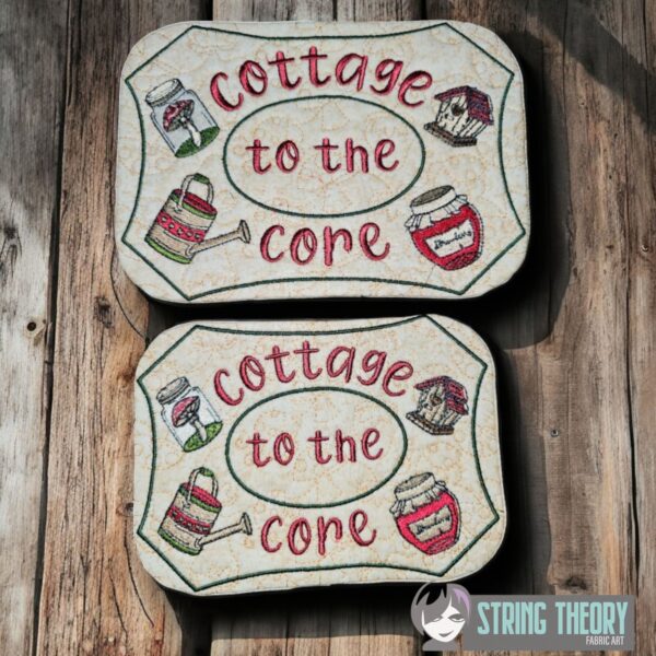 Cottagecore - Cottage to the Core Mug Rug ITH in the hoop Digital Download for Machine Embroidery Pattern, Design (5x7, 6x10 Hoop)