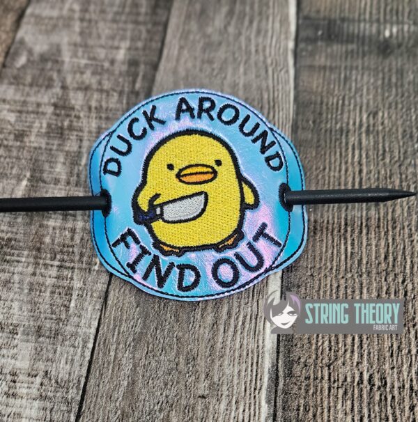 Duck Around, Find Out Chibi Duck fob, patch, bun cover ITH in the hoop Digital Download for Machine Embroidery Pattern, Design (4x4 Hoop) - Image 4