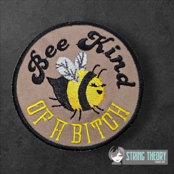 Bee Kind (of a Bitch) Fish fob, patch, bun cover ITH in the hoop Digital Download for Machine Embroidery Pattern, Design (4x4 Hoop) - Image 4