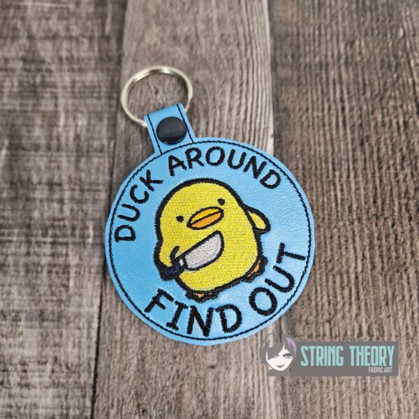 Duck Around, Find Out Chibi Duck fob, patch, bun cover ITH in the hoop Digital Download for Machine Embroidery Pattern, Design (4x4 Hoop) - Image 2