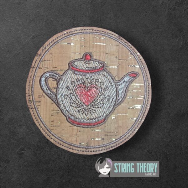 Cottagecore Tea Time Set of Four ITH Coasters in the hoop Digital Download for Machine Embroidery Pattern, Design (4×4 Hoop) - Image 5