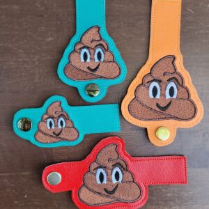 Poop Emoji Tabs ITH in the hoop wallet tab Digital Download for Machine Embroidery Pattern, Design (4x4, 5x7 Hoop)
