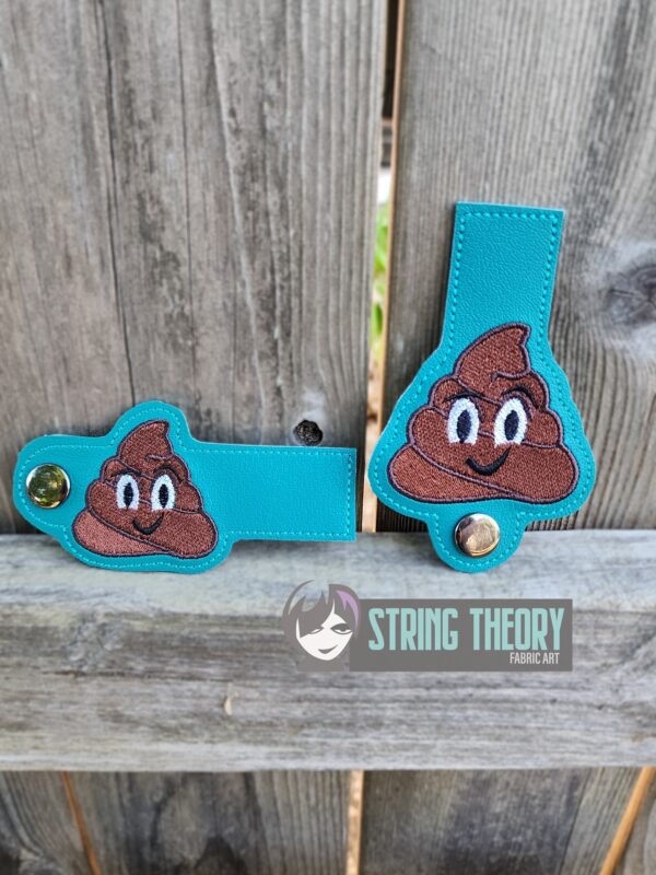 Poop Emoji Tabs ITH in the hoop wallet tab Digital Download for Machine Embroidery Pattern, Design (4x4, 5x7 Hoop) - Image 2