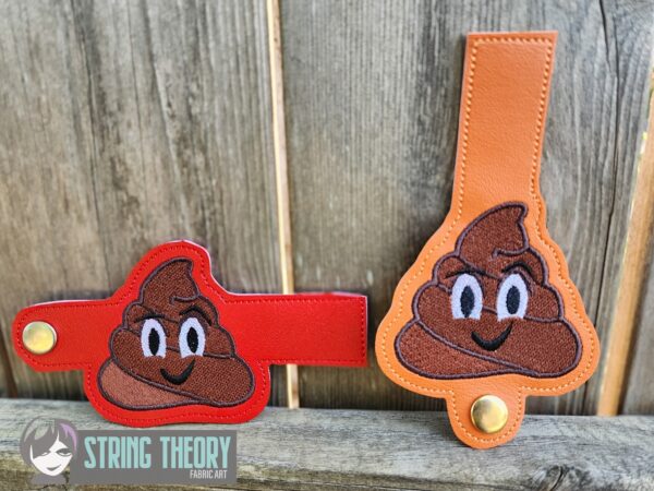 Poop Emoji Tabs ITH in the hoop wallet tab Digital Download for Machine Embroidery Pattern, Design (4x4, 5x7 Hoop) - Image 3