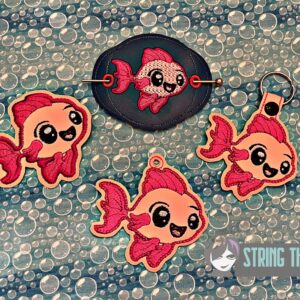 Be Different Fish Bun Cover, fob, patch, Ornament ITH in the hoop Digital Download for Machine Embroidery Pattern, Design (4x4 Hoop)