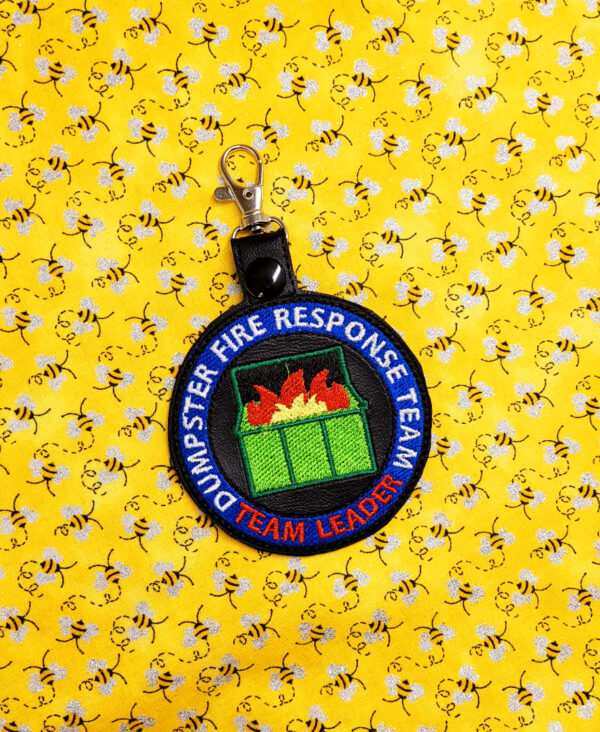 Dumpster Fire Response Team - Team Leader fob, patch, bun cover ITH in the hoop Digital Download for Machine Embroidery Pattern, Design (4×4 Hoop) - Image 2