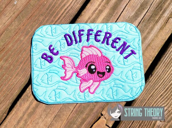 Be Different Mug Rug  ITH in the hoop Digital Download for Machine Embroidery Pattern, Design (4x4, 5×7, 6×10 Hoop) - Image 2