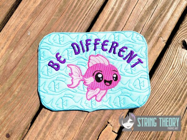 Be Different Mug Rug  ITH in the hoop Digital Download for Machine Embroidery Pattern, Design (4x4, 5×7, 6×10 Hoop) - Image 3